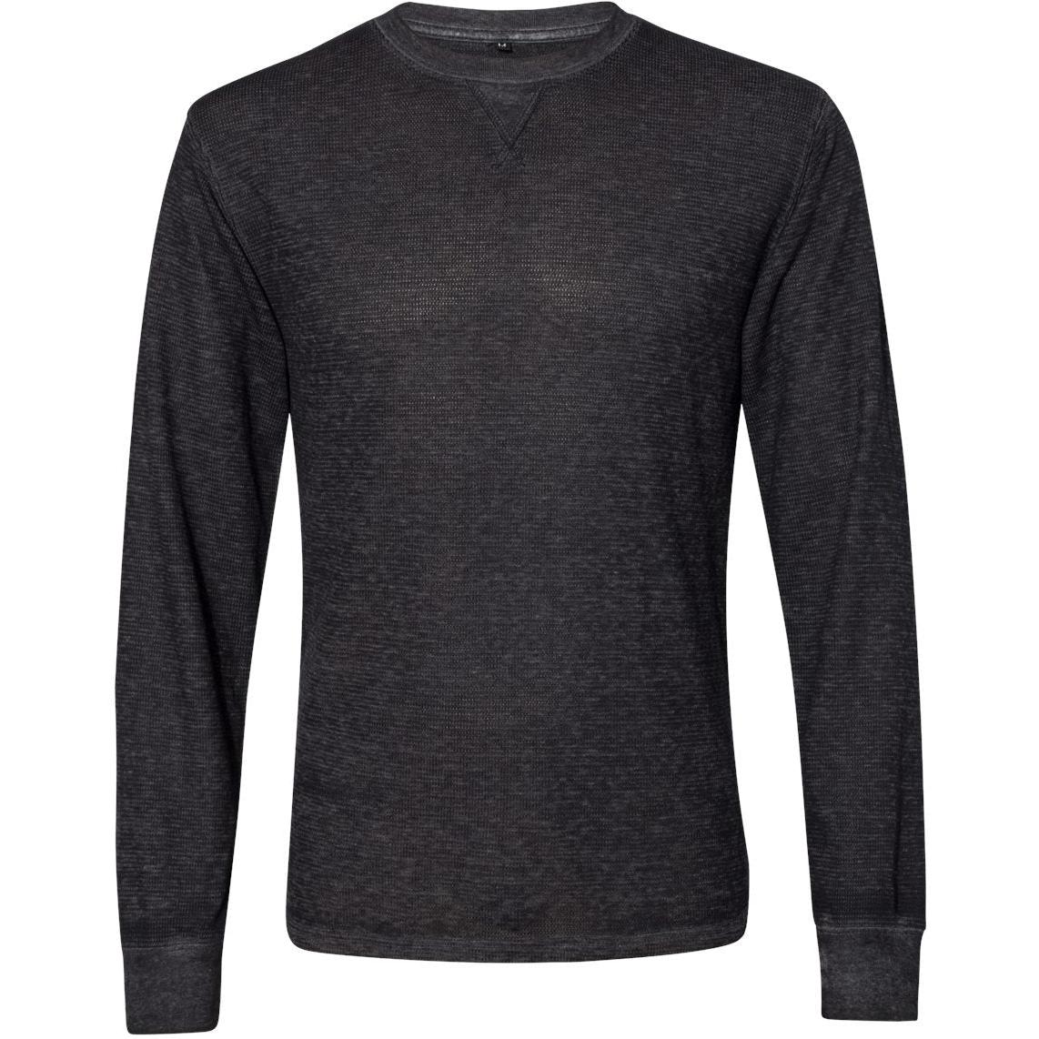no-logo J America Vintage Zen Thermal Long Sleeve T-Shirt-Men's T Shirts-J. America-Twisted Black-S-Thread Logic