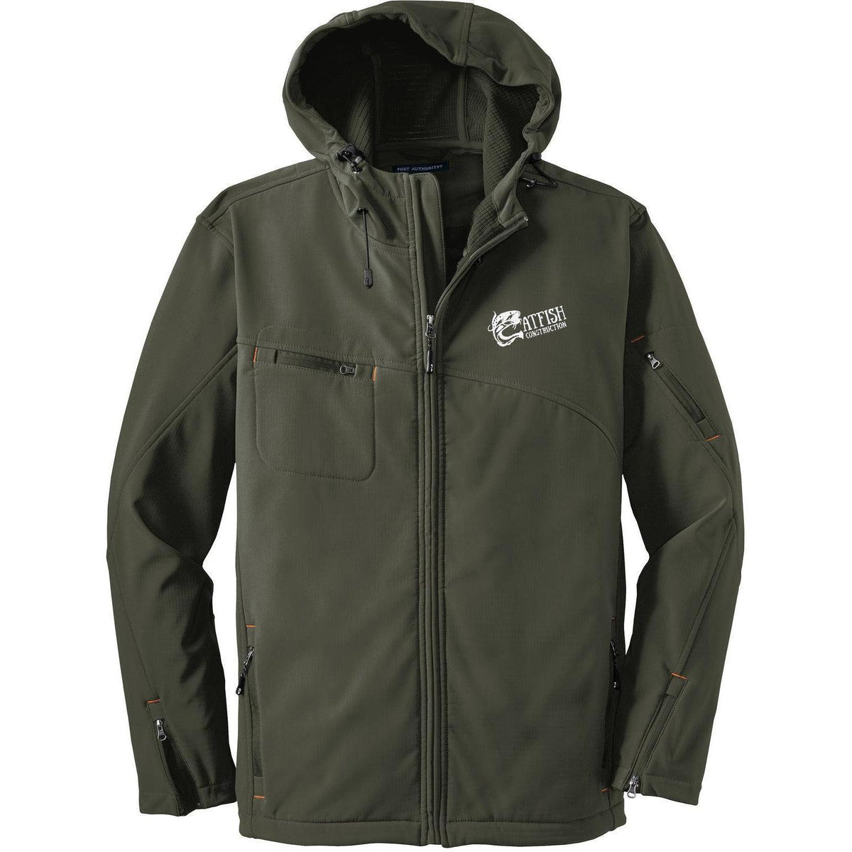no-logo Port Authority Textured Hooded Soft Shell Jacket-Regular-Port Authority-Thread Logic