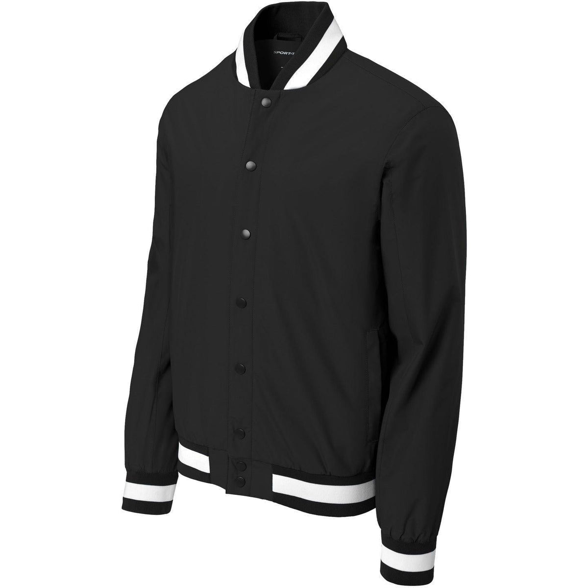 no-logo Sport-Tek Insulated Varsity Jacket-Sport-Tek-Black-XS-Thread Logic