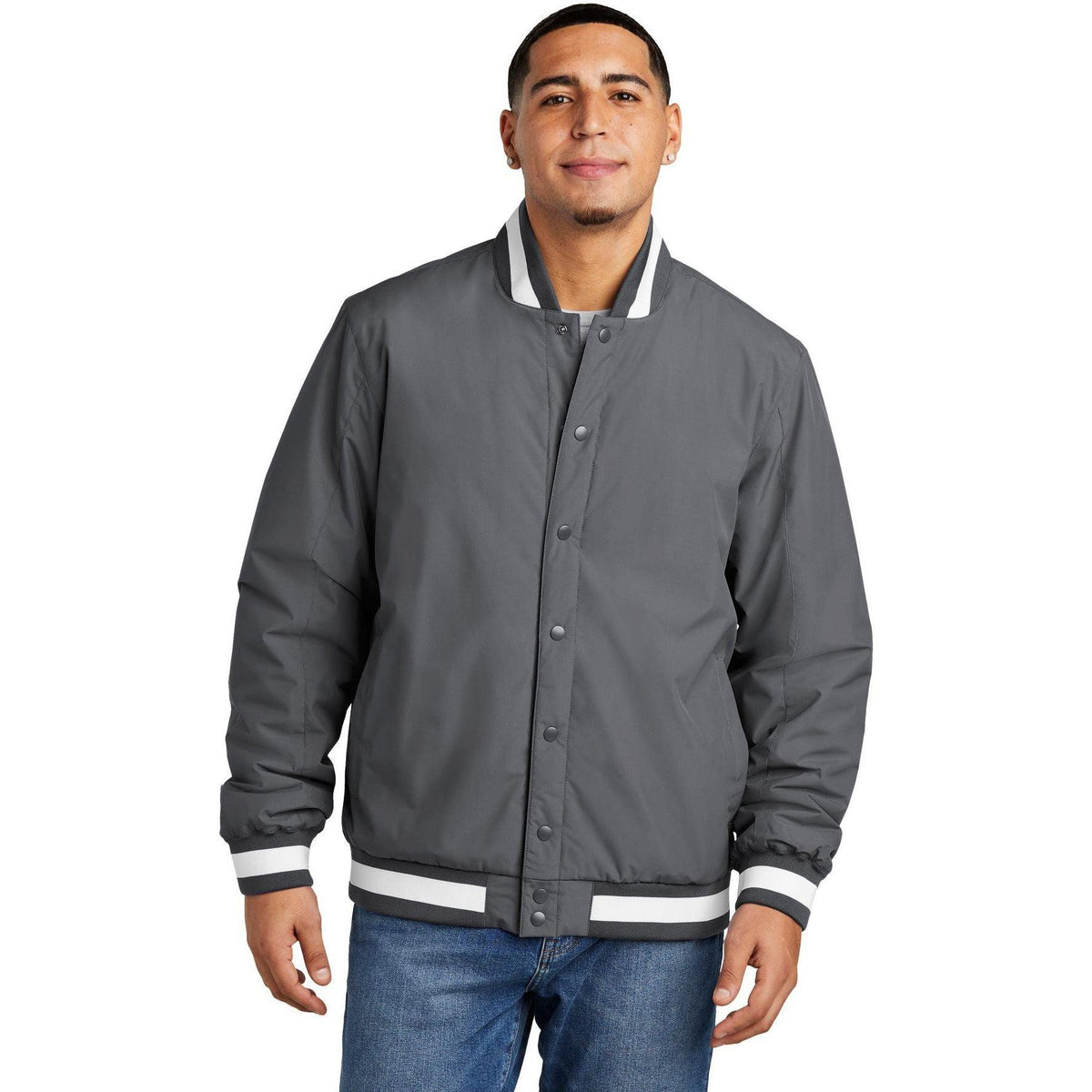 no-logo Sport-Tek Insulated Varsity Jacket-Sport-Tek-Thread Logic