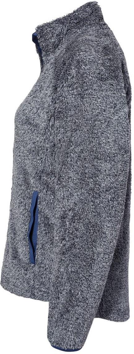 no-logo J. America Ladies Boundary Shag Frosty Sherpa Full-Zip-Outerwear-J. America-Thread Logic