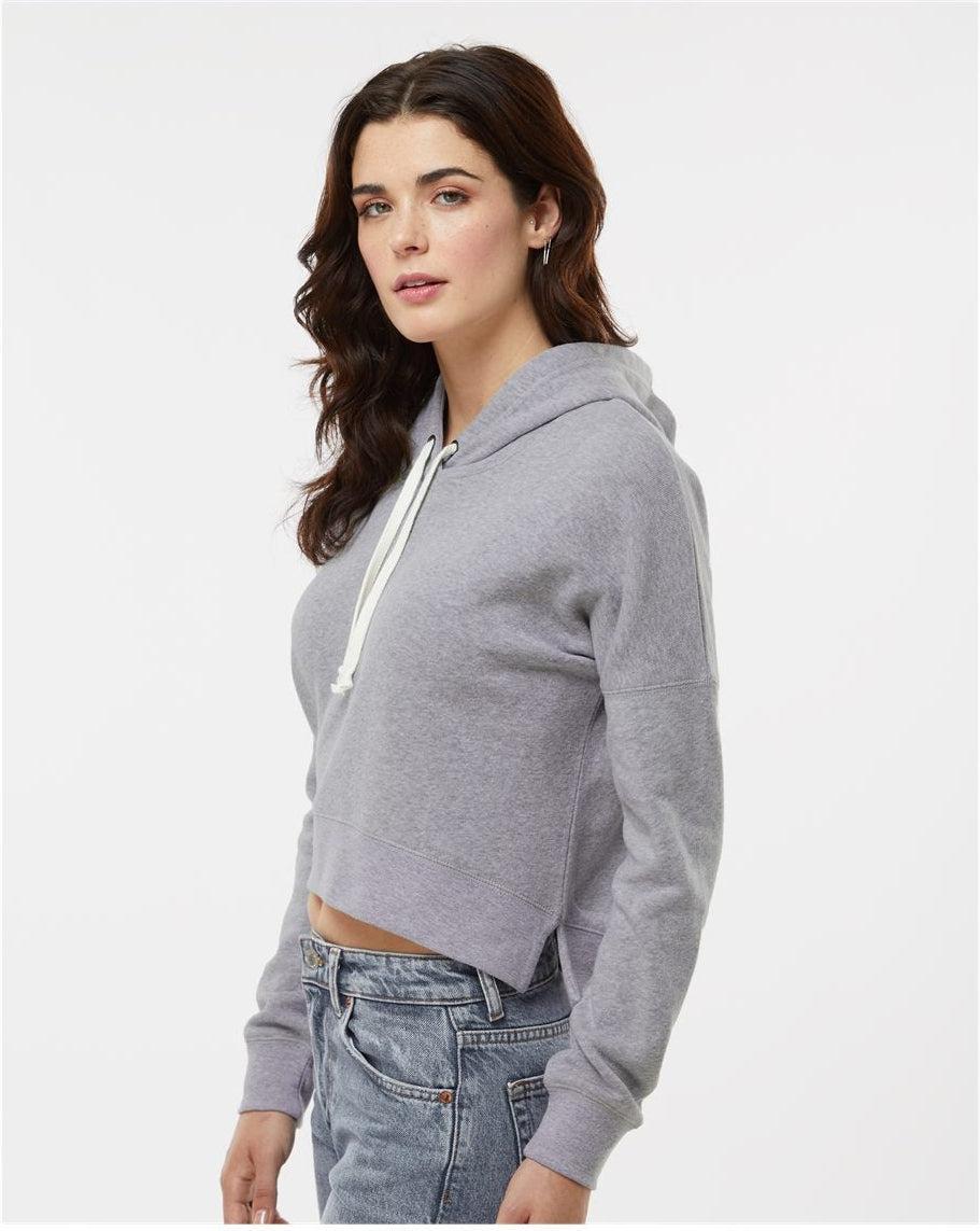 no-logo J. America Ladies Crop Hooded Sweatshirt-J. America-Thread Logic