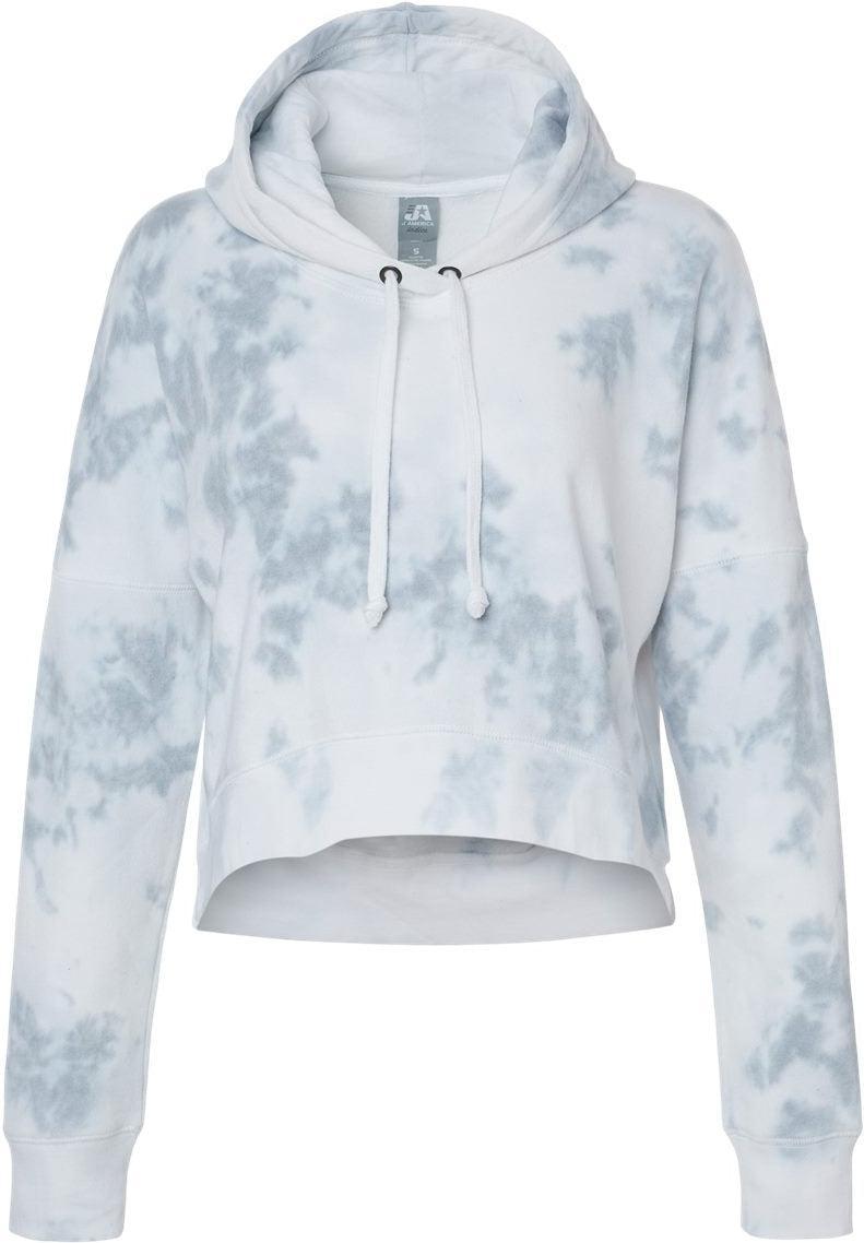 J America Ladies Crop Hooded Sweatshirt