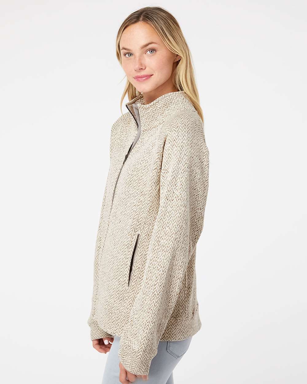 no-logo J. America Ladies Traverse Full-Zip Sweatshirt-Fleece-J. America-Thread Logic