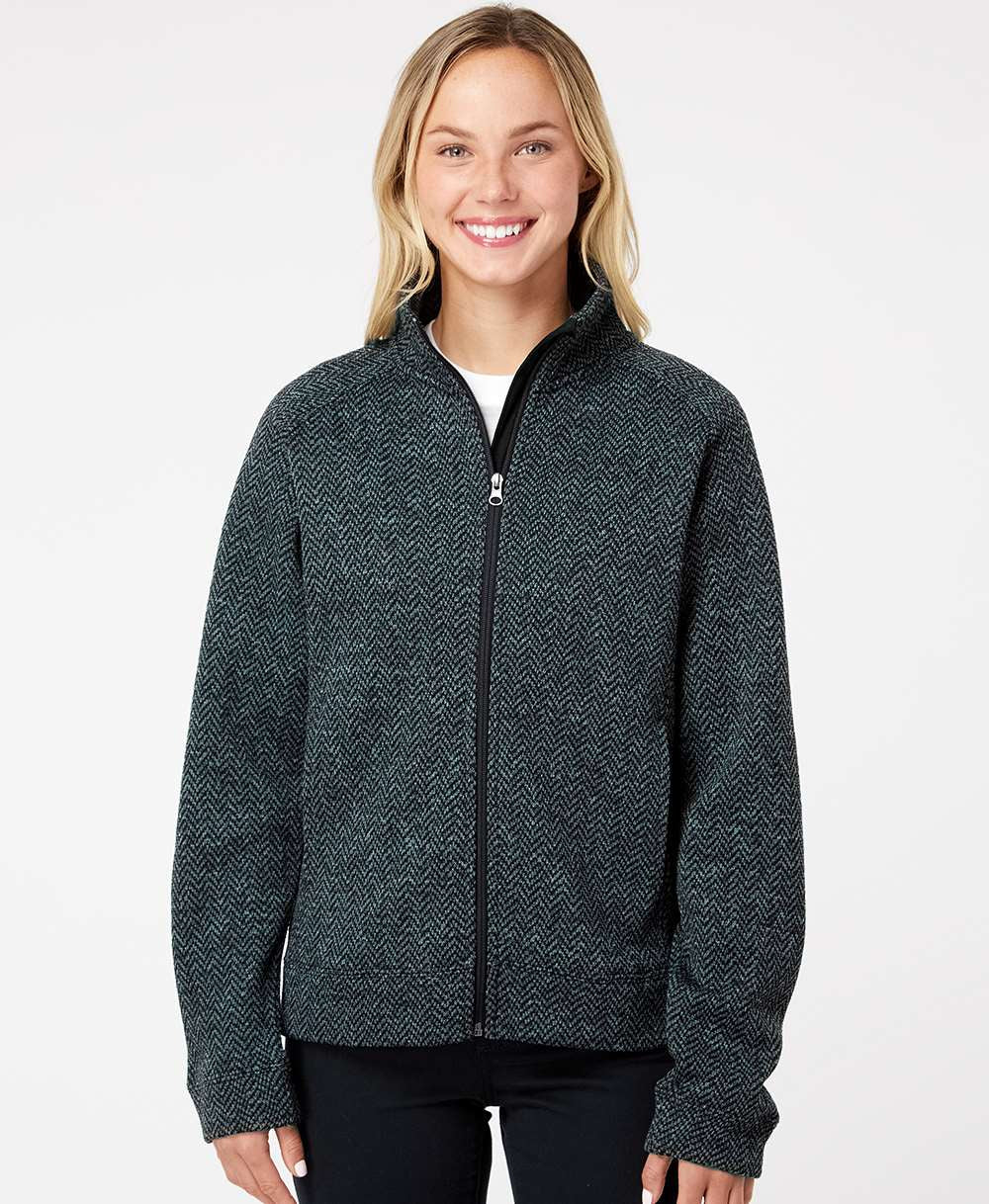 no-logo J. America Ladies Traverse Full-Zip Sweatshirt-Fleece-J. America-Thread Logic