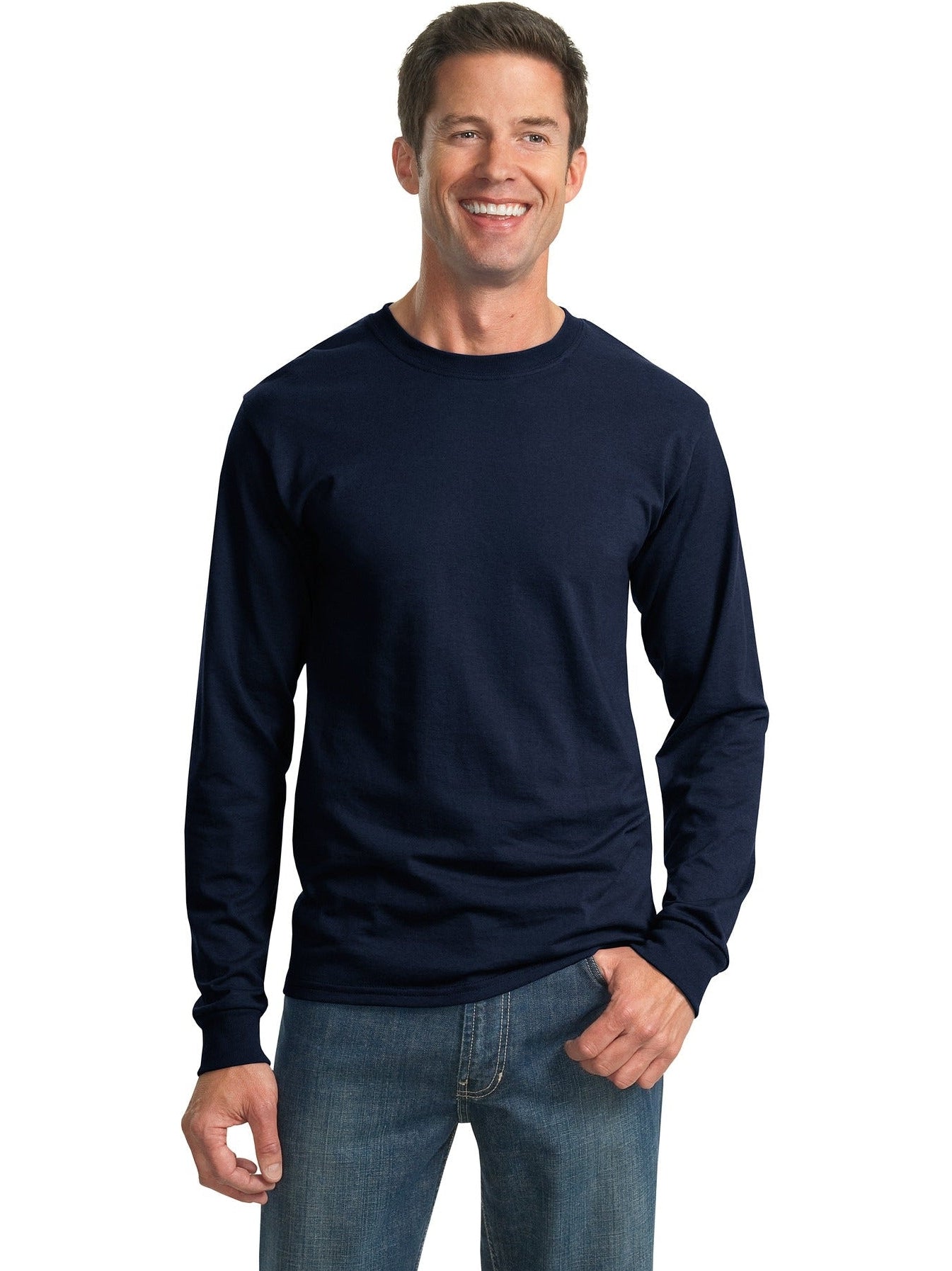 no-logo Jerzees Dri-Power 50/50 Cotton/Poly Long Sleeve T-Shirt-Regular-Jerzees-Thread Logic
