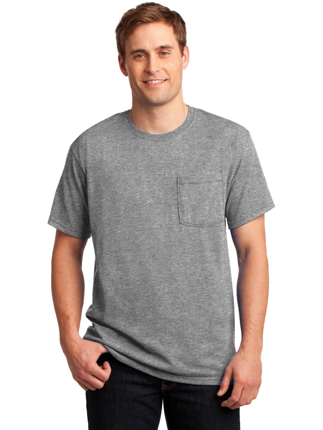 no-logo Jerzees Dri-Power Active 50/50 Cotton/Poly Pocket T-Shirt-Regular-Jerzees-Thread Logic