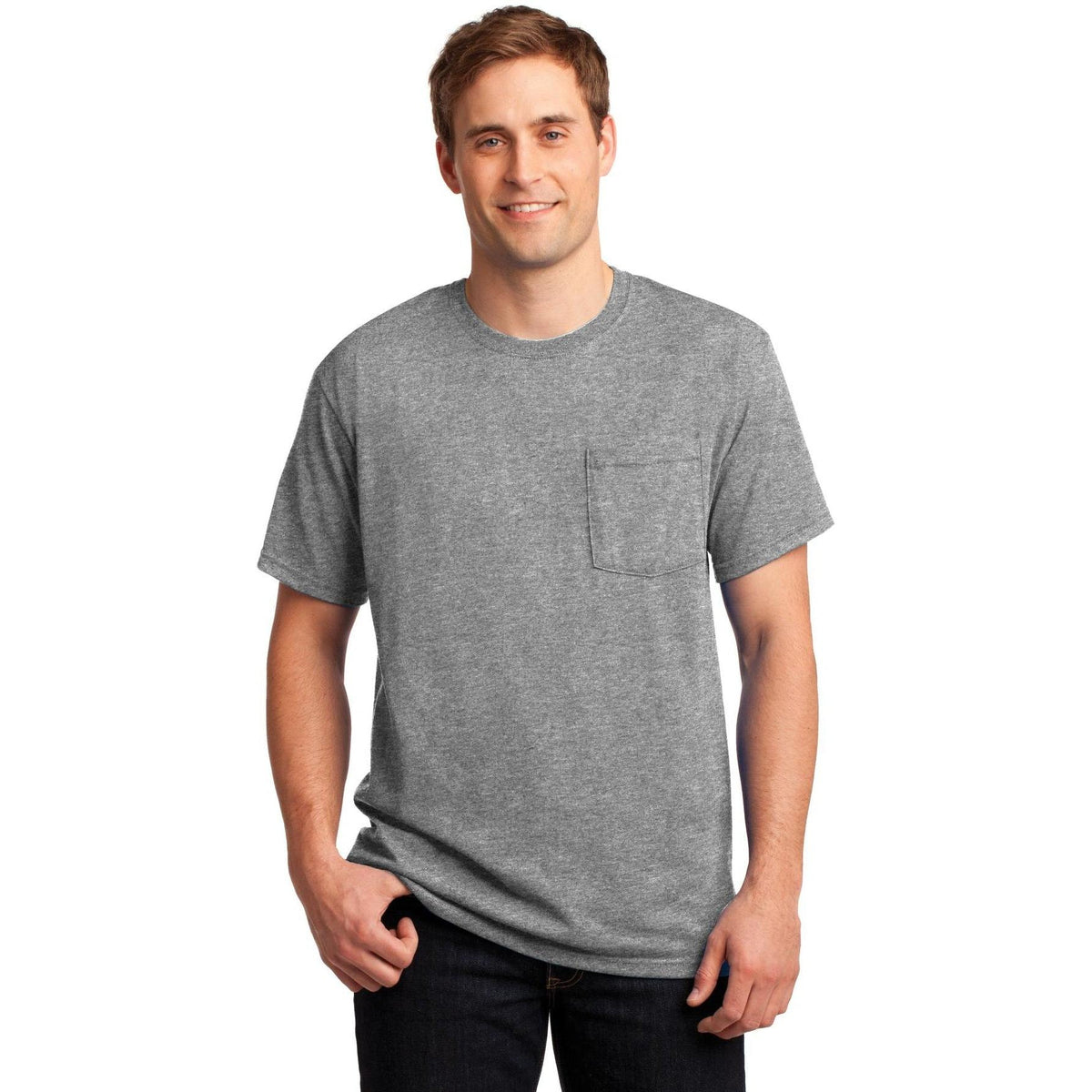 no-logo Jerzees Dri-Power Active 50/50 Cotton/Poly Pocket T-Shirt-Regular-Jerzees-Thread Logic