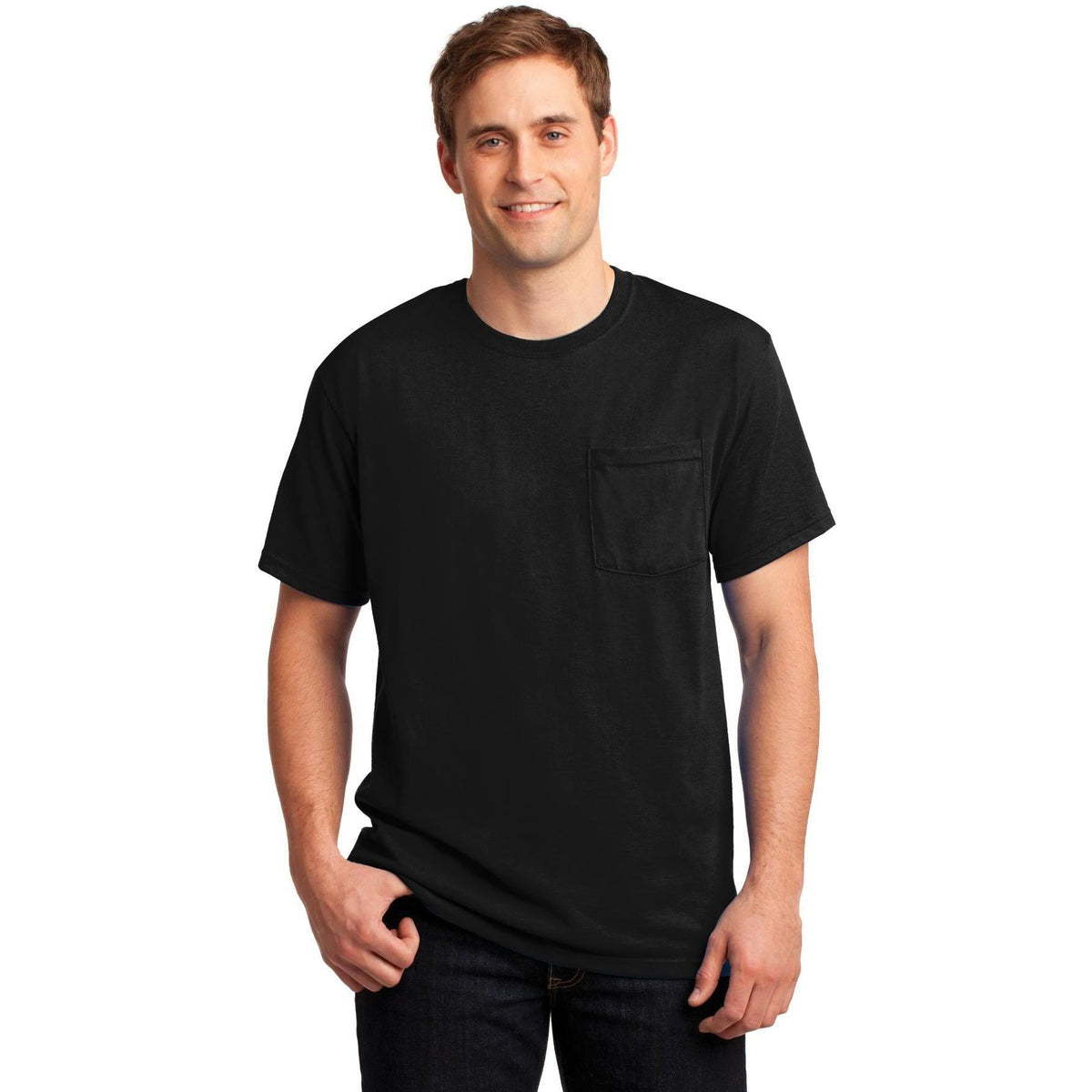 no-logo Jerzees Dri-Power Active 50/50 Cotton/Poly Pocket T-Shirt-Regular-Jerzees-Thread Logic