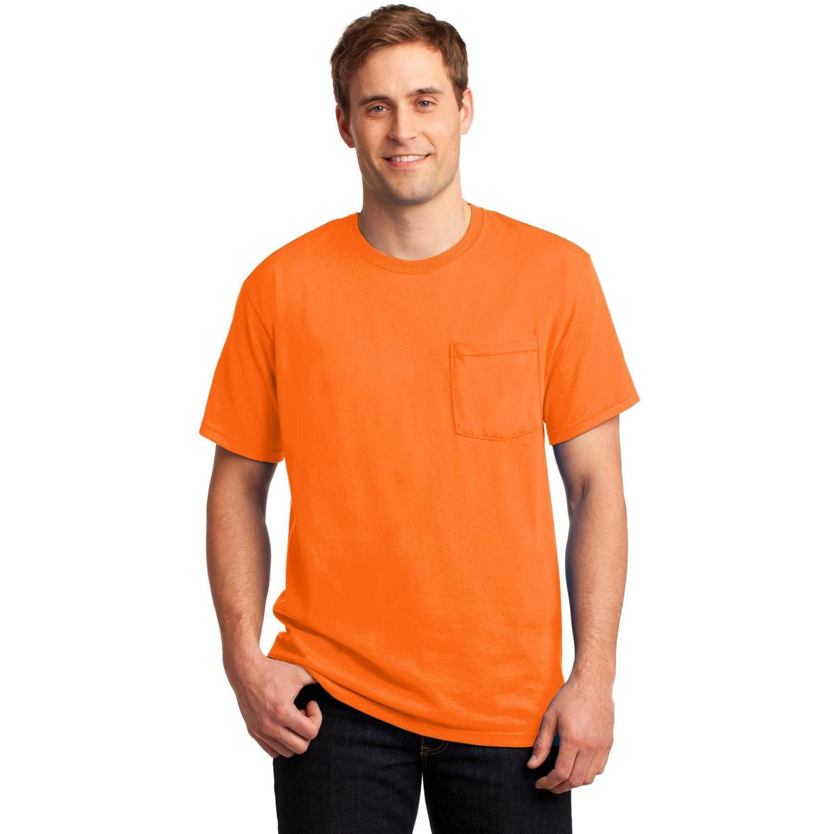 no-logo Jerzees Dri-Power Active 50/50 Cotton/Poly Pocket T-Shirt-Regular-Jerzees-Thread Logic