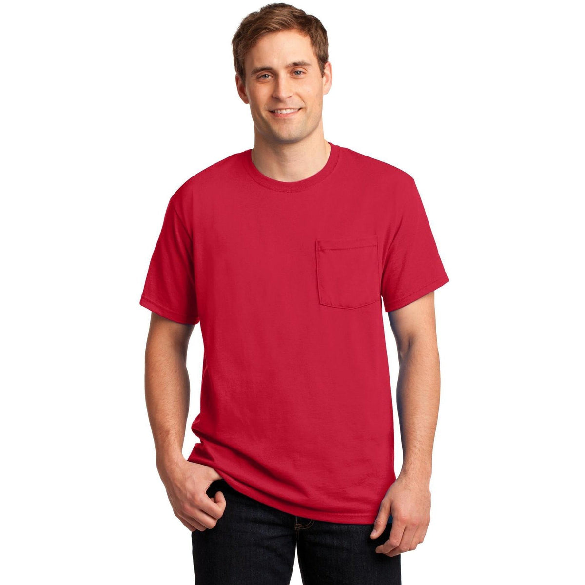 no-logo Jerzees Dri-Power Active 50/50 Cotton/Poly Pocket T-Shirt-Regular-Jerzees-Thread Logic