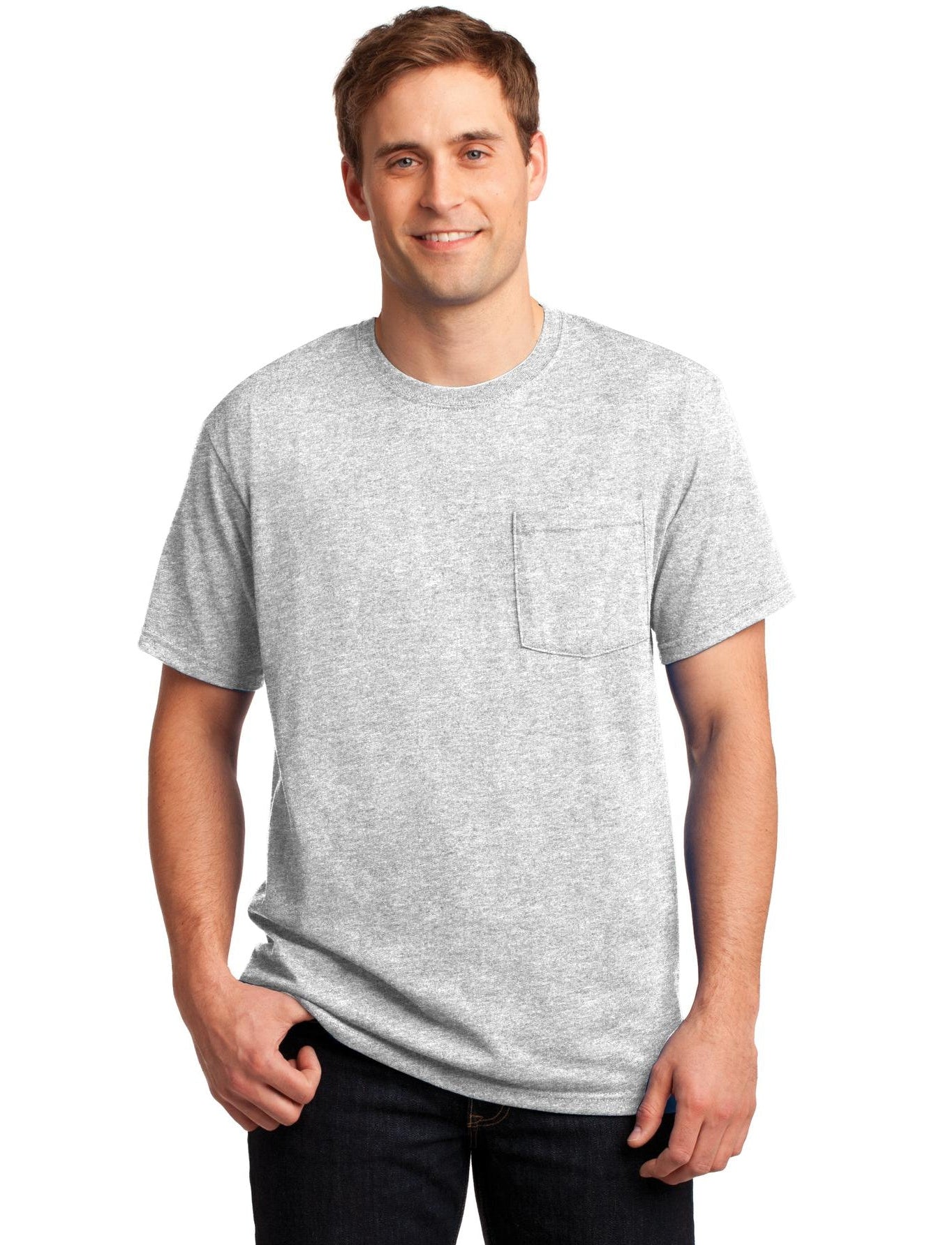 no-logo Jerzees Dri-Power Active 50/50 Cotton/Poly Pocket T-Shirt-Regular-Jerzees-Thread Logic