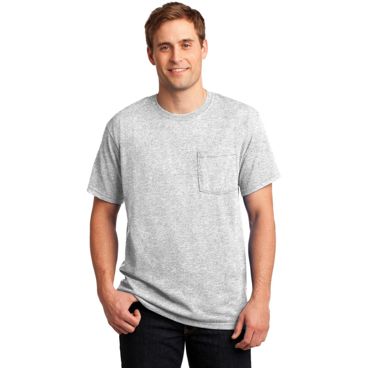 no-logo Jerzees Dri-Power Active 50/50 Cotton/Poly Pocket T-Shirt-Regular-Jerzees-Thread Logic
