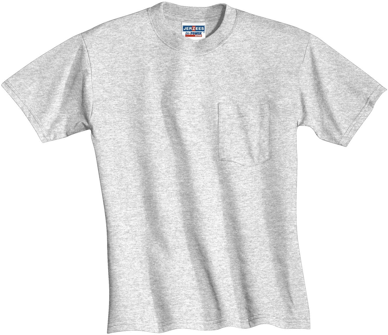 no-logo Jerzees Dri-Power Active 50/50 Cotton/Poly Pocket T-Shirt-Regular-Jerzees-Ash-S-Thread Logic