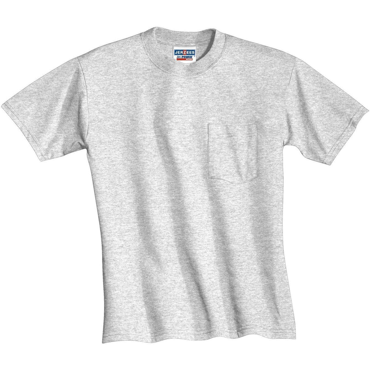 no-logo Jerzees Dri-Power Active 50/50 Cotton/Poly Pocket T-Shirt-Regular-Jerzees-Ash-S-Thread Logic