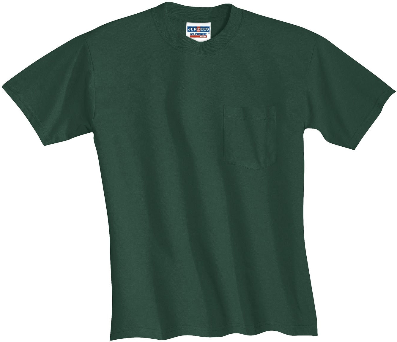 no-logo Jerzees Dri-Power Active 50/50 Cotton/Poly Pocket T-Shirt-Regular-Jerzees-Forest Green-S-Thread Logic