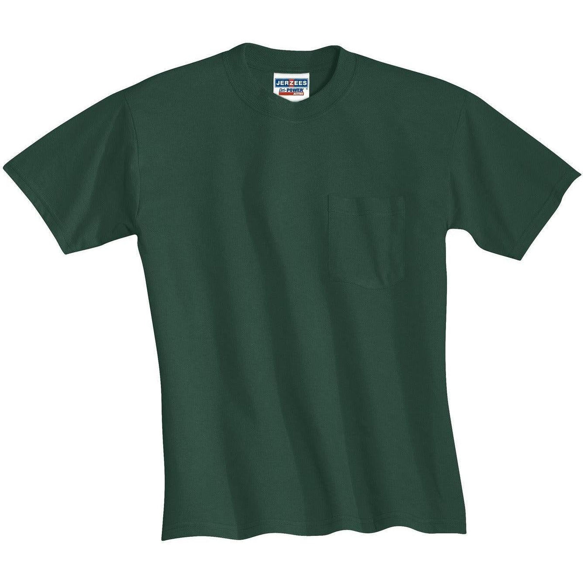 no-logo Jerzees Dri-Power Active 50/50 Cotton/Poly Pocket T-Shirt-Regular-Jerzees-Forest Green-S-Thread Logic