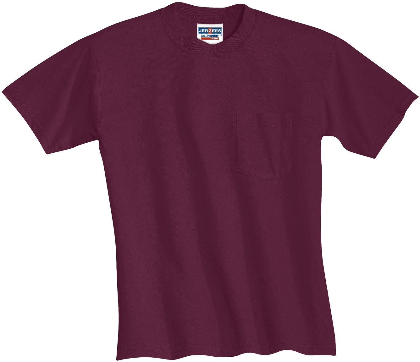 no-logo Jerzees Dri-Power Active 50/50 Cotton/Poly Pocket T-Shirt-Regular-Jerzees-Maroon-S-Thread Logic