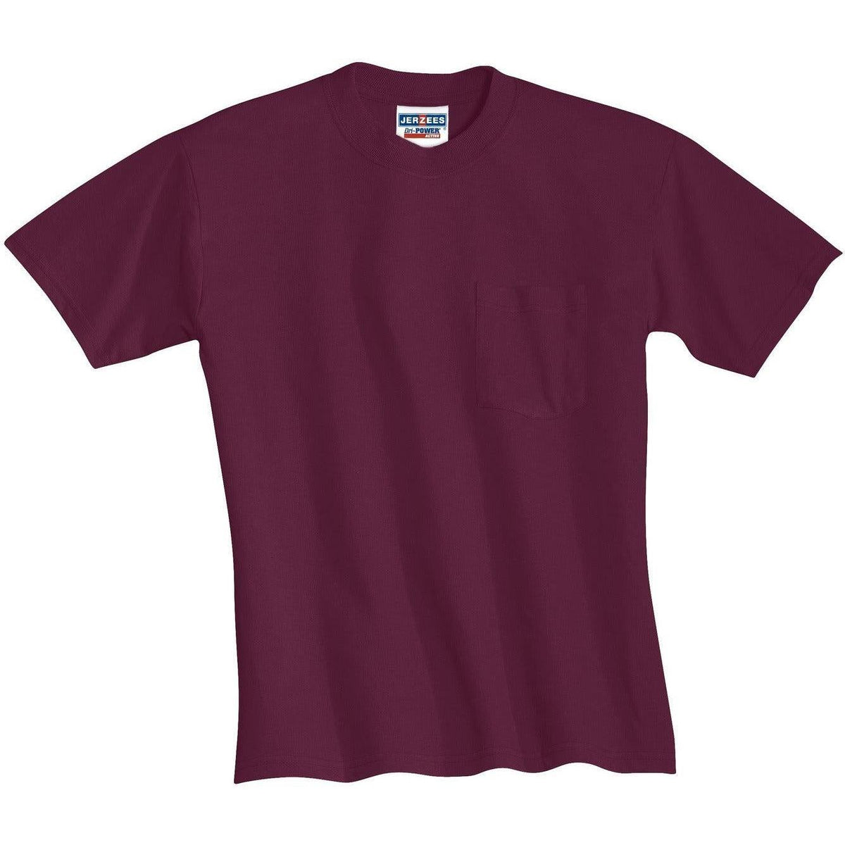 no-logo Jerzees Dri-Power Active 50/50 Cotton/Poly Pocket T-Shirt-Regular-Jerzees-Maroon-S-Thread Logic