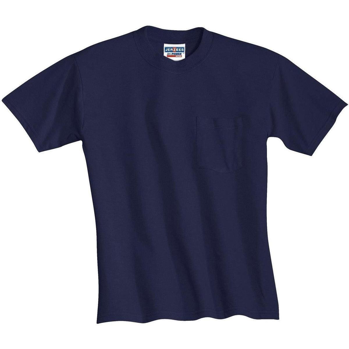 no-logo Jerzees Dri-Power Active 50/50 Cotton/Poly Pocket T-Shirt-Regular-Jerzees-Navy-S-Thread Logic