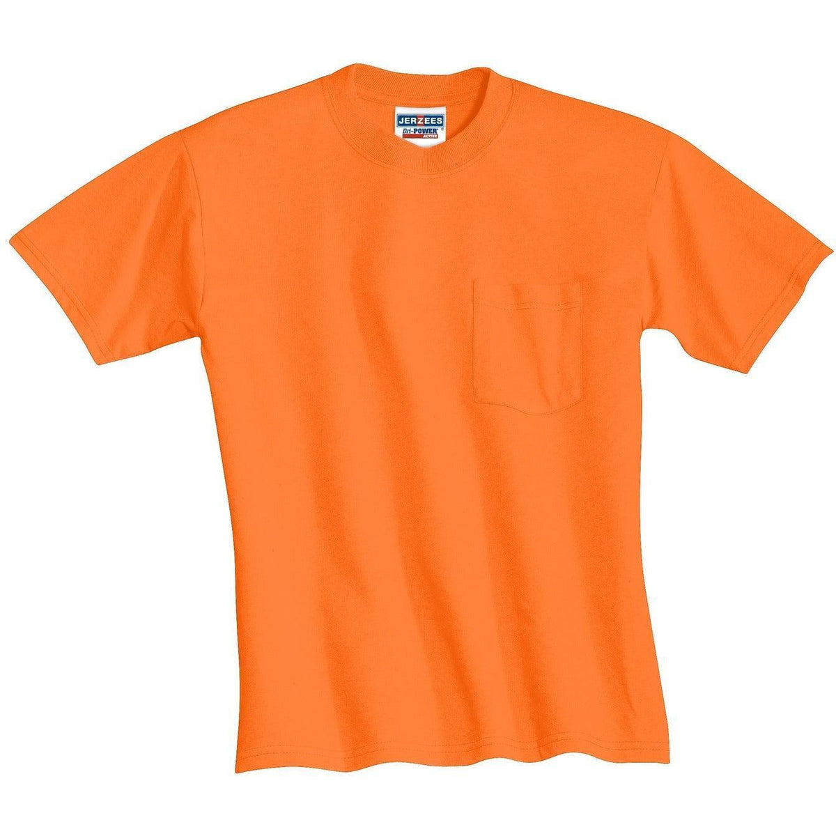 no-logo Jerzees Dri-Power Active 50/50 Cotton/Poly Pocket T-Shirt-Regular-Jerzees-Safety Orange-S-Thread Logic