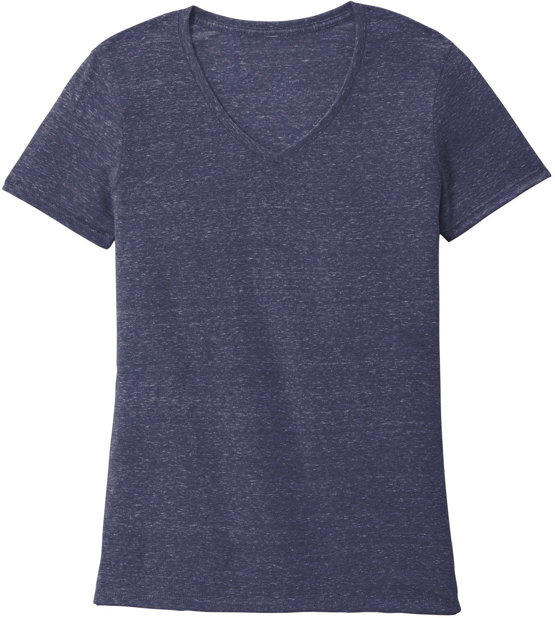 No-Logo CLOSEOUT - Jerzees Ladies Snow Heather Jersey V-Neck T-Shirt-Polos-Jerzees-Navy-S-Thread Logic