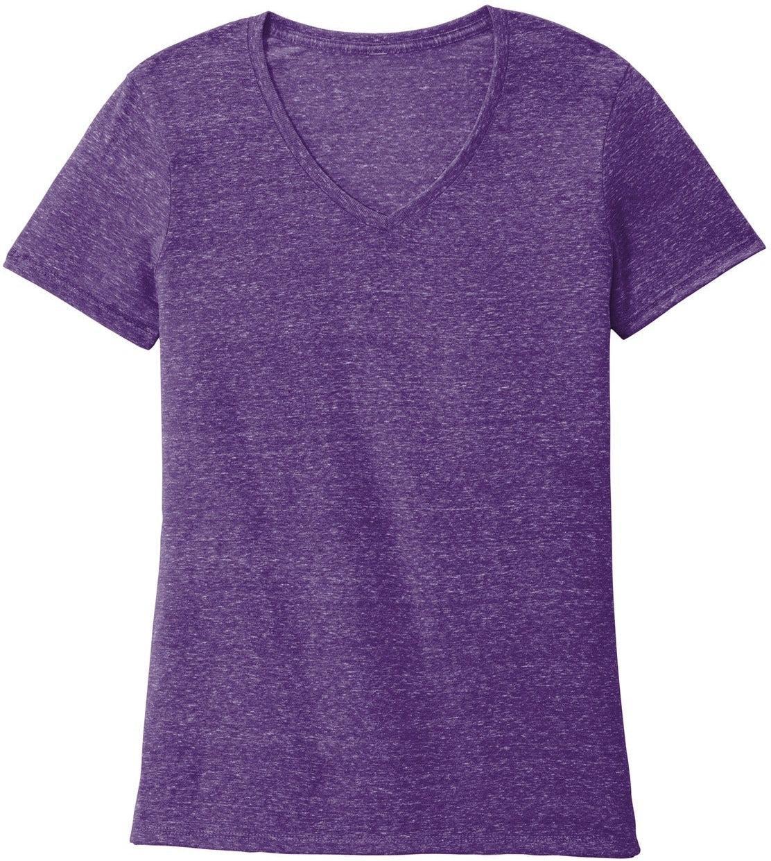 No-Logo CLOSEOUT - Jerzees Ladies Snow Heather Jersey V-Neck T-Shirt-Polos-Jerzees-Purple-S-Thread Logic
