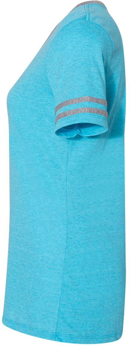 no-logo Jerzees Ladies Varsity Triblend V-Neck T-Shirt-T-Shirts-JERZEES-Thread Logic