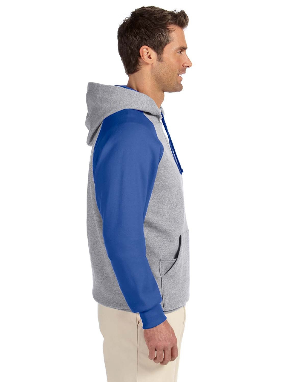 no-logo Jerzees NuBlend Colorblock Raglan Pullover Hood-Men's Layering-Jerzees-Thread Logic