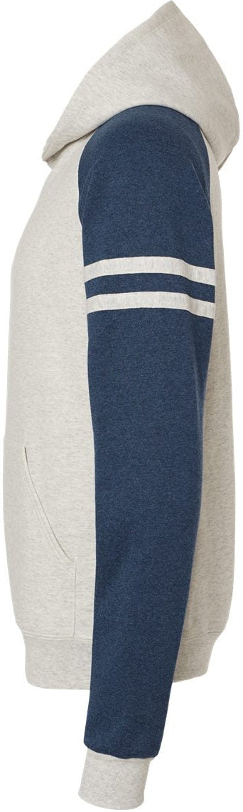 no-logo Jerzees Nublend® Varsity Colorblocked Raglan Hooded Sweatshirt-Fleece-JERZEES-Thread Logic