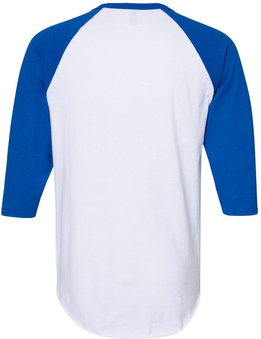 no-logo Jerzees Premium Blend Ringspun Three-Quarter Sleeve Raglan Baseball T-Shirt-T-Shirts-JERZEES-Thread Logic