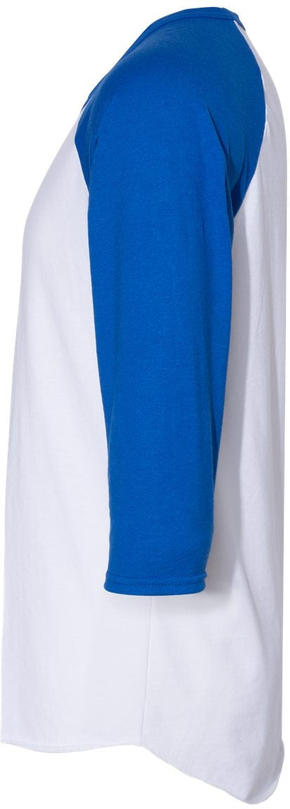 no-logo Jerzees Premium Blend Ringspun Three-Quarter Sleeve Raglan Baseball T-Shirt-T-Shirts-JERZEES-Thread Logic