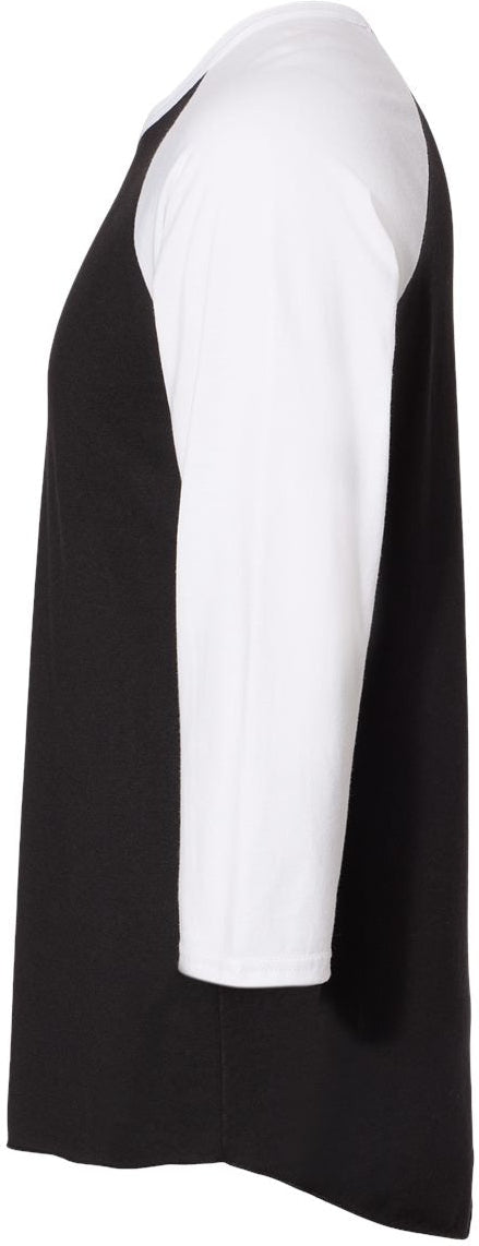 no-logo Jerzees Premium Blend Ringspun Three-Quarter Sleeve Raglan Baseball T-Shirt-T-Shirts-JERZEES-Thread Logic