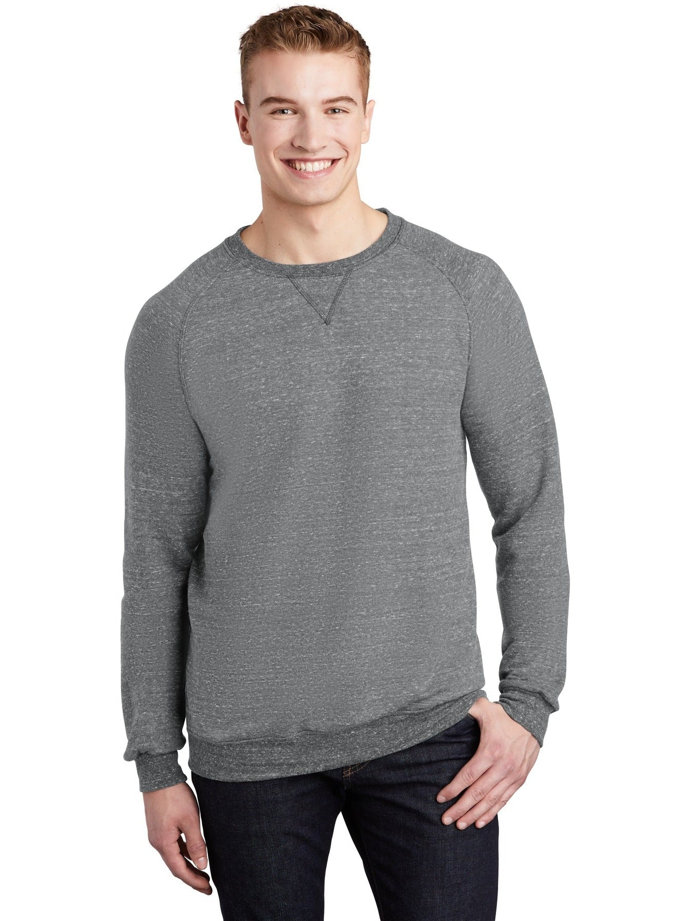 no-logo Jerzees Snow Heather French Terry Raglan Crew-Regular-Jerzees-Thread Logic