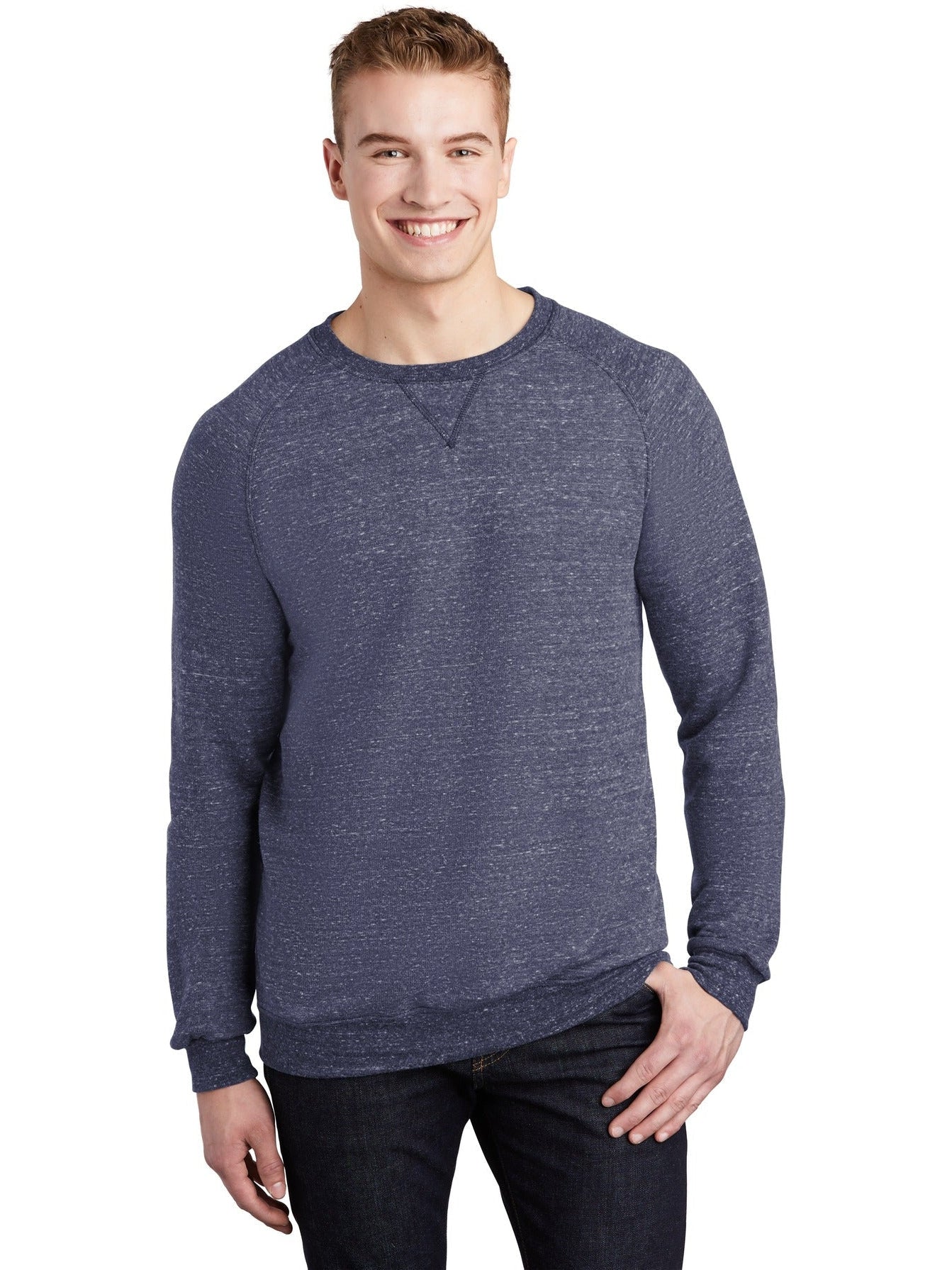 no-logo Jerzees Snow Heather French Terry Raglan Crew-Regular-Jerzees-Thread Logic