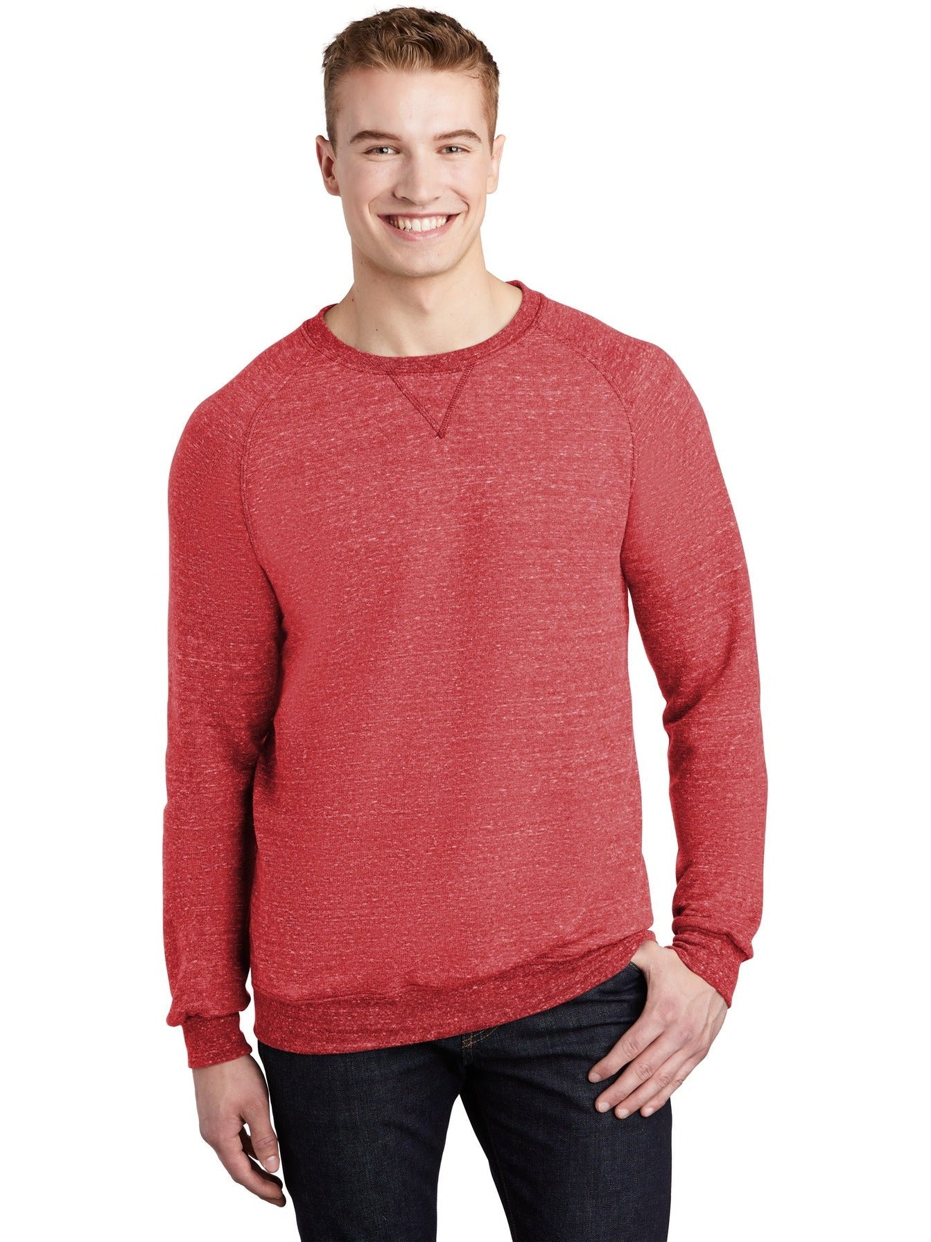 no-logo Jerzees Snow Heather French Terry Raglan Crew-Regular-Jerzees-Thread Logic