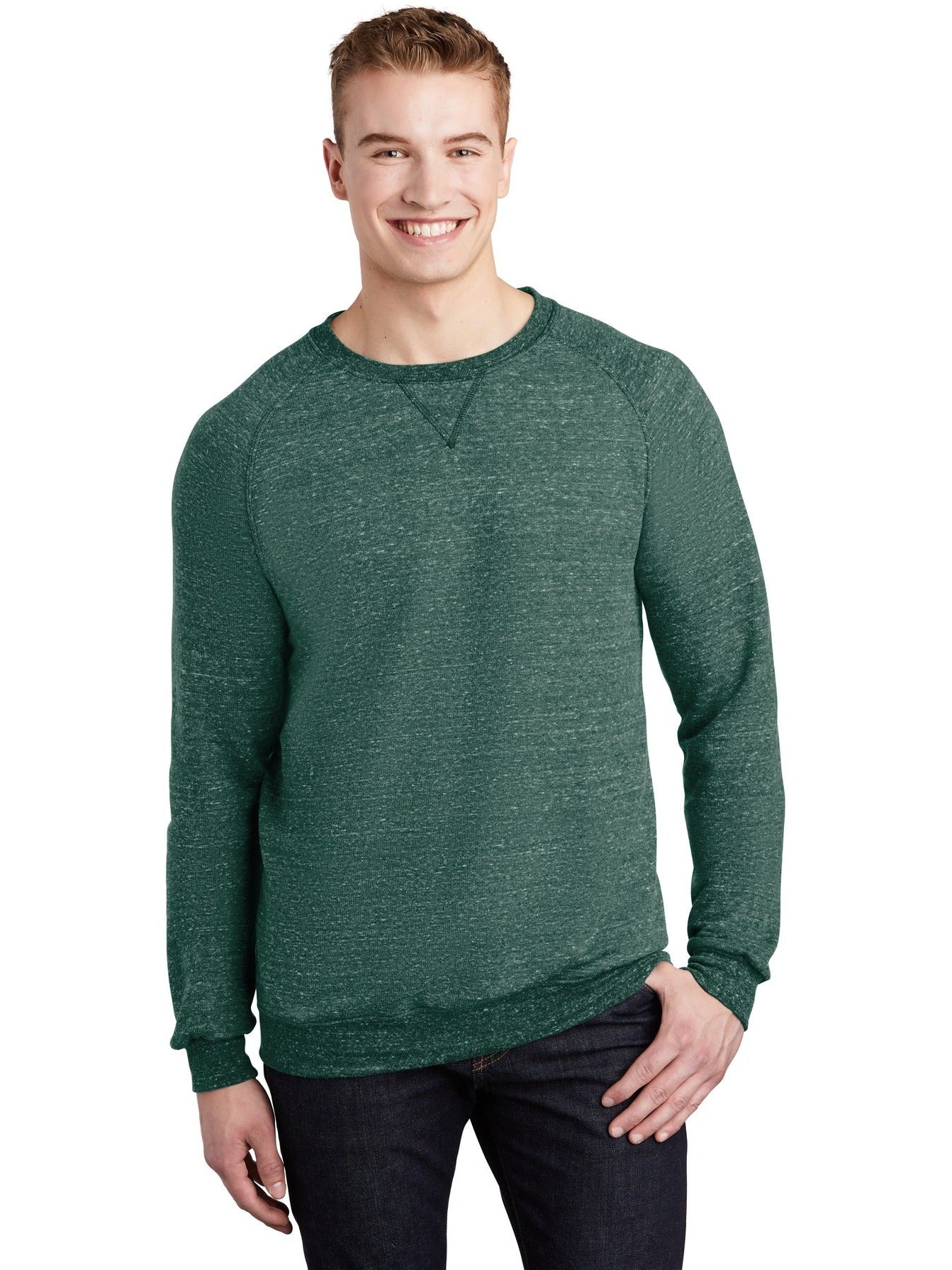 no-logo Jerzees Snow Heather French Terry Raglan Crew-Regular-Jerzees-Thread Logic