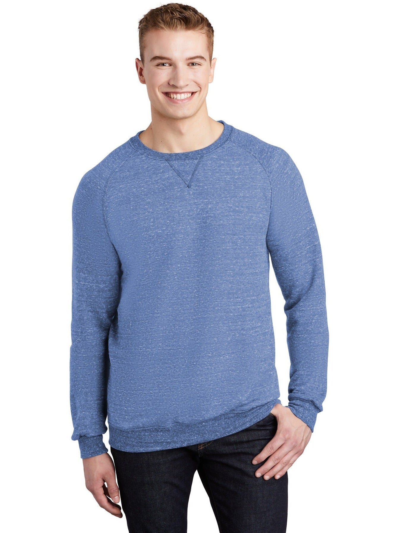 no-logo Jerzees Snow Heather French Terry Raglan Crew-Regular-Jerzees-Thread Logic