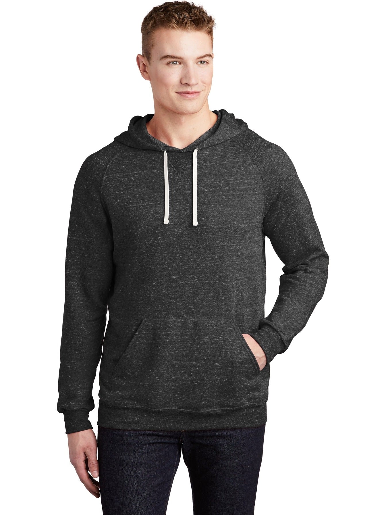 no-logo Jerzees Snow Heather French Terry Raglan Hoodie-Regular-Jerzees-Thread Logic