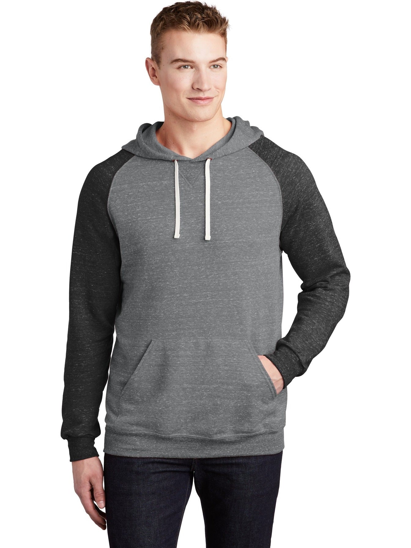 no-logo Jerzees Snow Heather French Terry Raglan Hoodie-Regular-Jerzees-Thread Logic