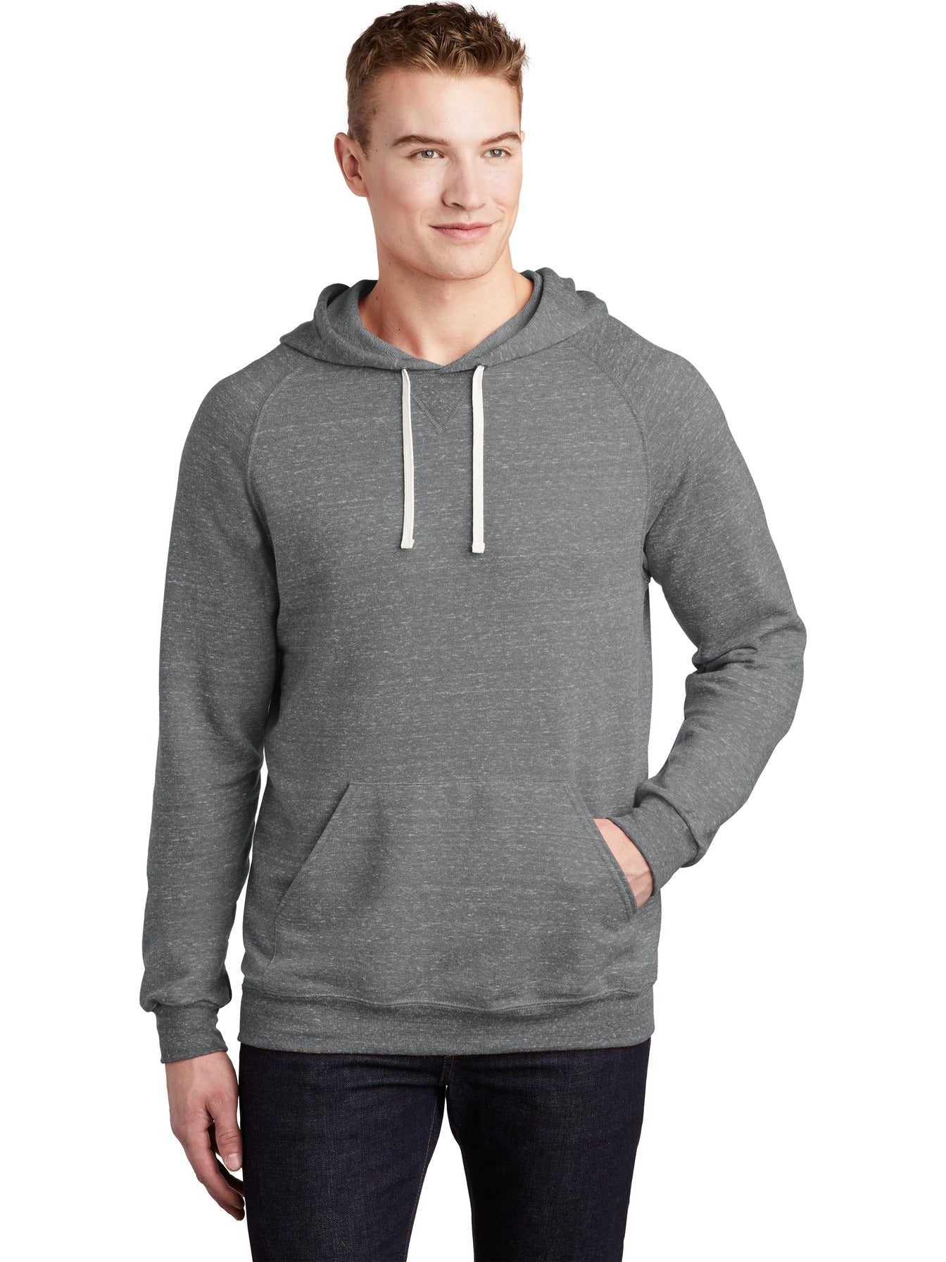 no-logo Jerzees Snow Heather French Terry Raglan Hoodie-Regular-Jerzees-Thread Logic