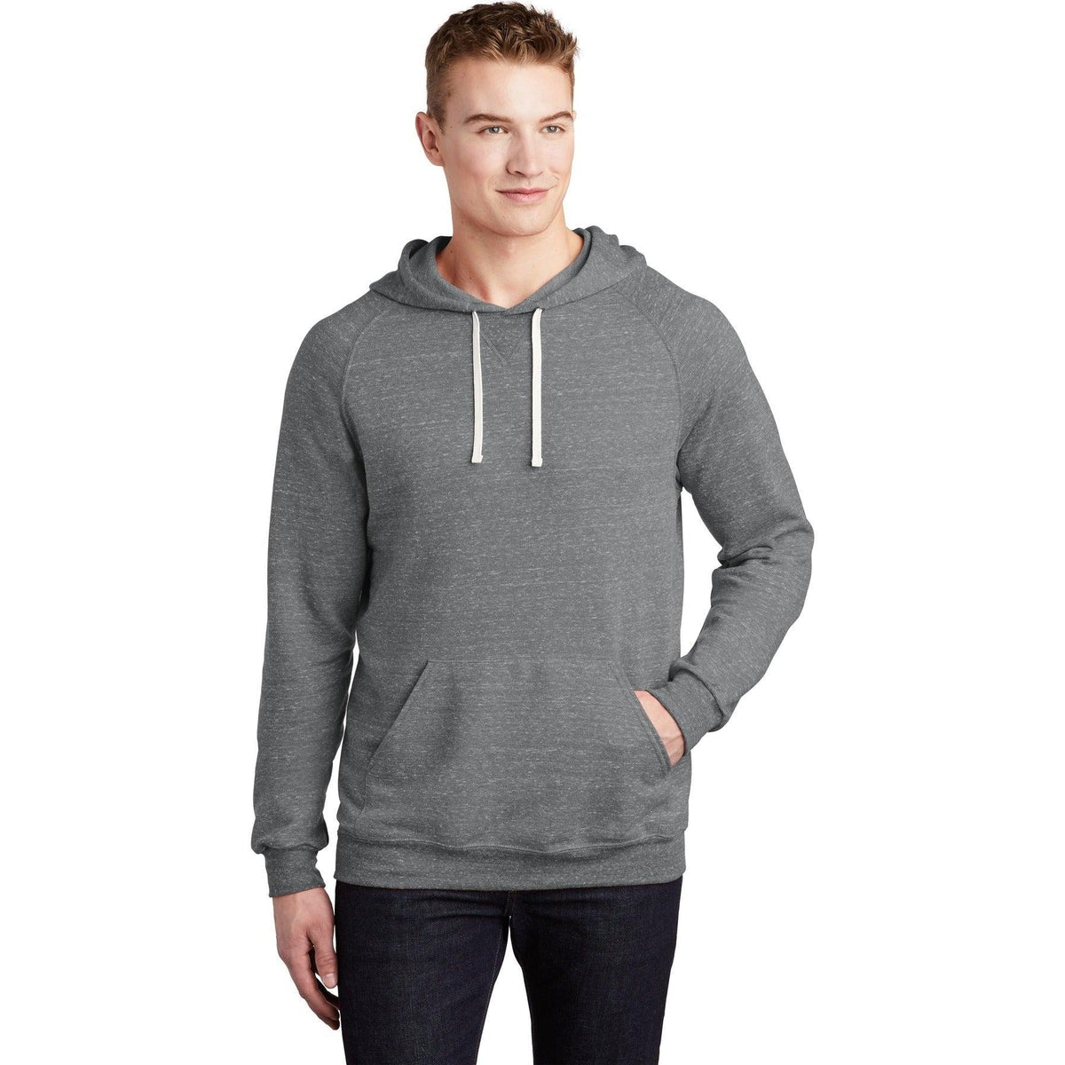 no-logo Jerzees Snow Heather French Terry Raglan Hoodie-Regular-Jerzees-Thread Logic