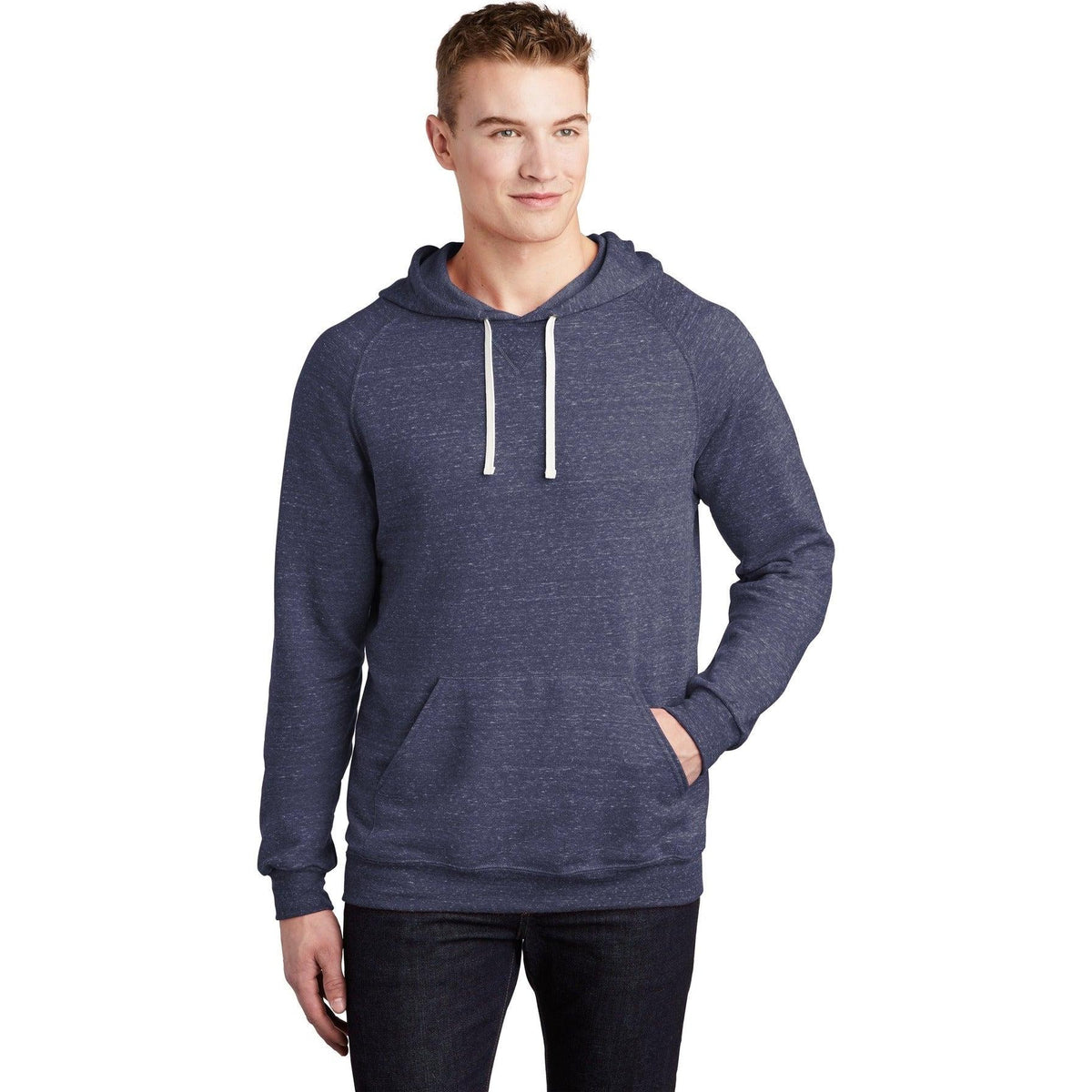 no-logo Jerzees Snow Heather French Terry Raglan Hoodie-Regular-Jerzees-Thread Logic