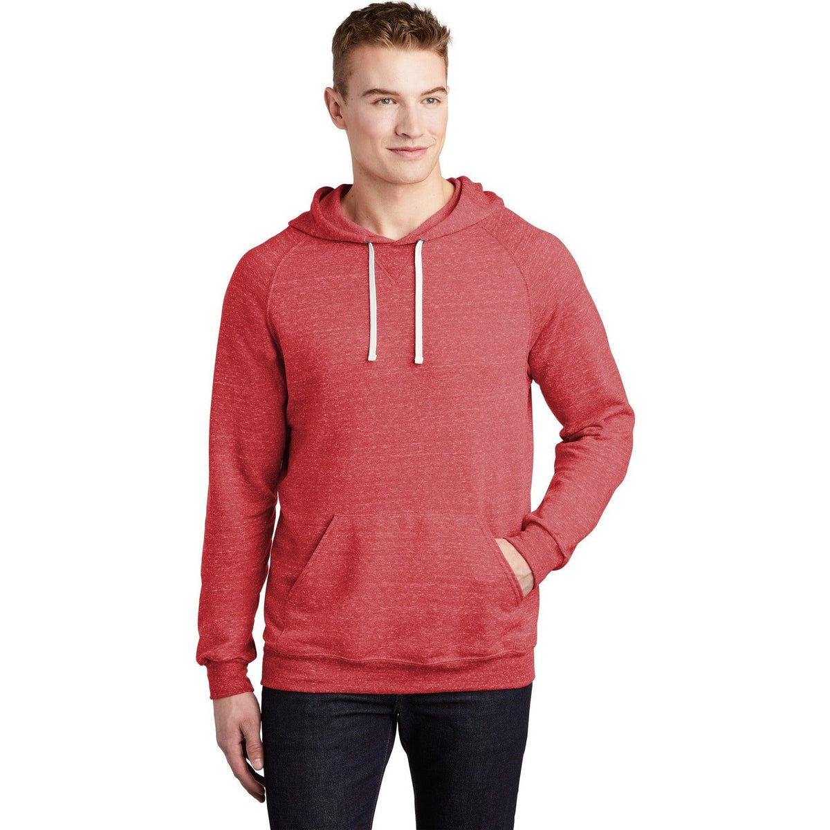 no-logo Jerzees Snow Heather French Terry Raglan Hoodie-Regular-Jerzees-Thread Logic