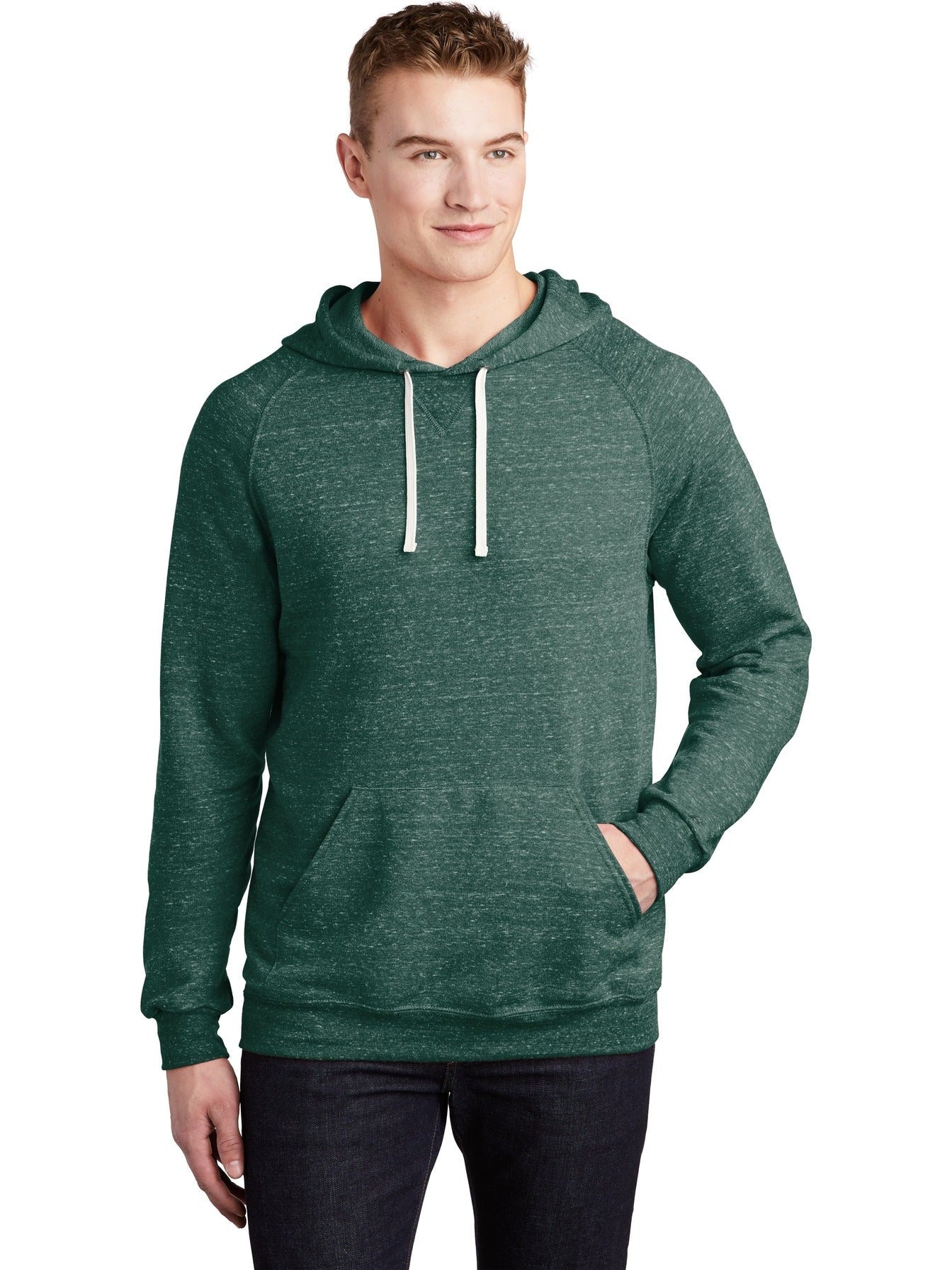 no-logo Jerzees Snow Heather French Terry Raglan Hoodie-Regular-Jerzees-Thread Logic
