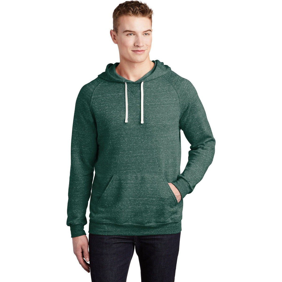 no-logo Jerzees Snow Heather French Terry Raglan Hoodie-Regular-Jerzees-Thread Logic