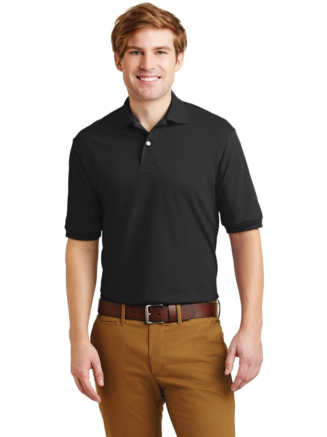 no-logo Jerzees SpotShield Jersey Knit Polo Shirt-Regular-Jerzees-Thread Logic