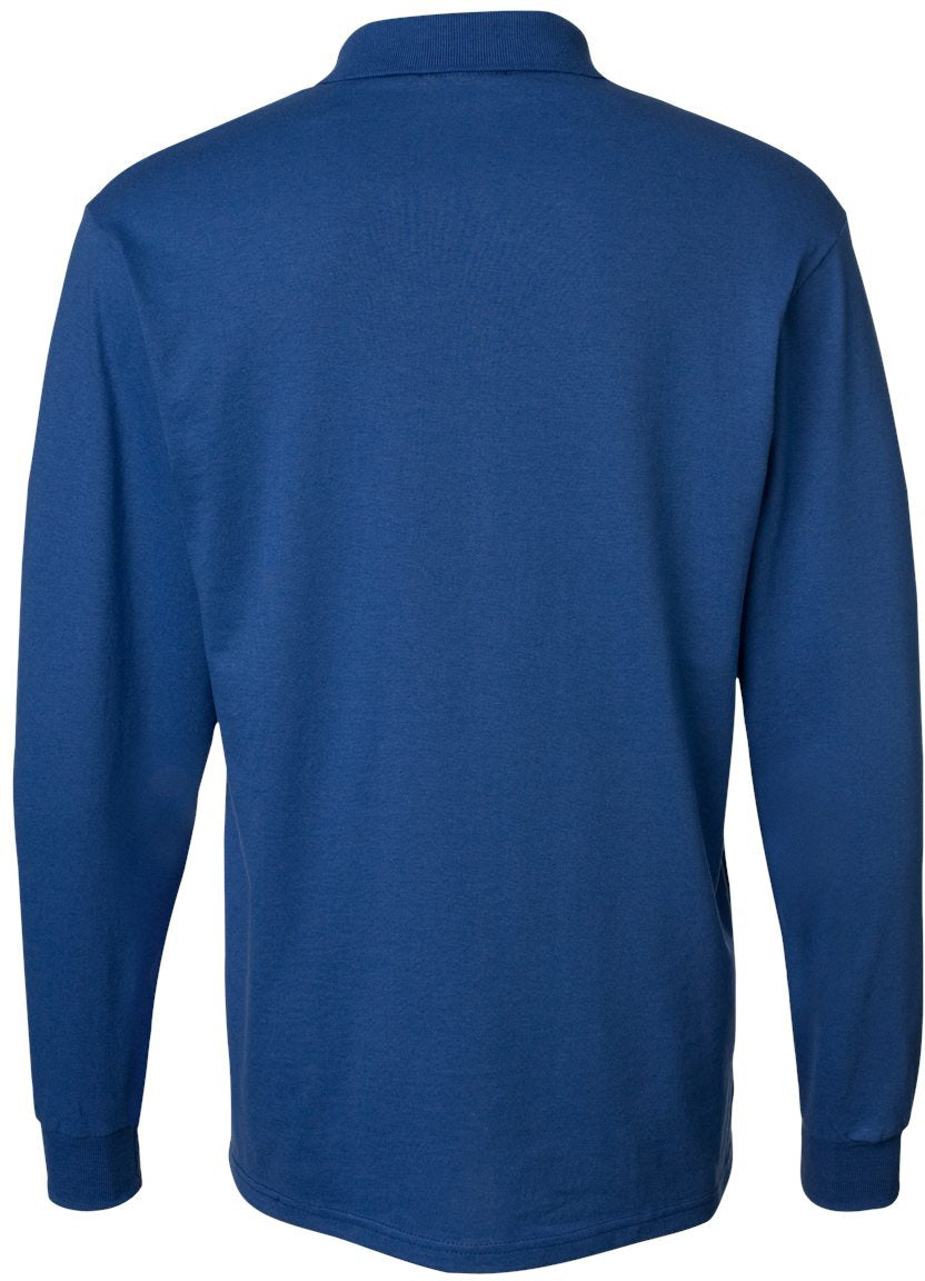 no-logo Jerzees SpotShield™ 50/50 Long Sleeve Polo-Sport Shirts-JERZEES-Thread Logic