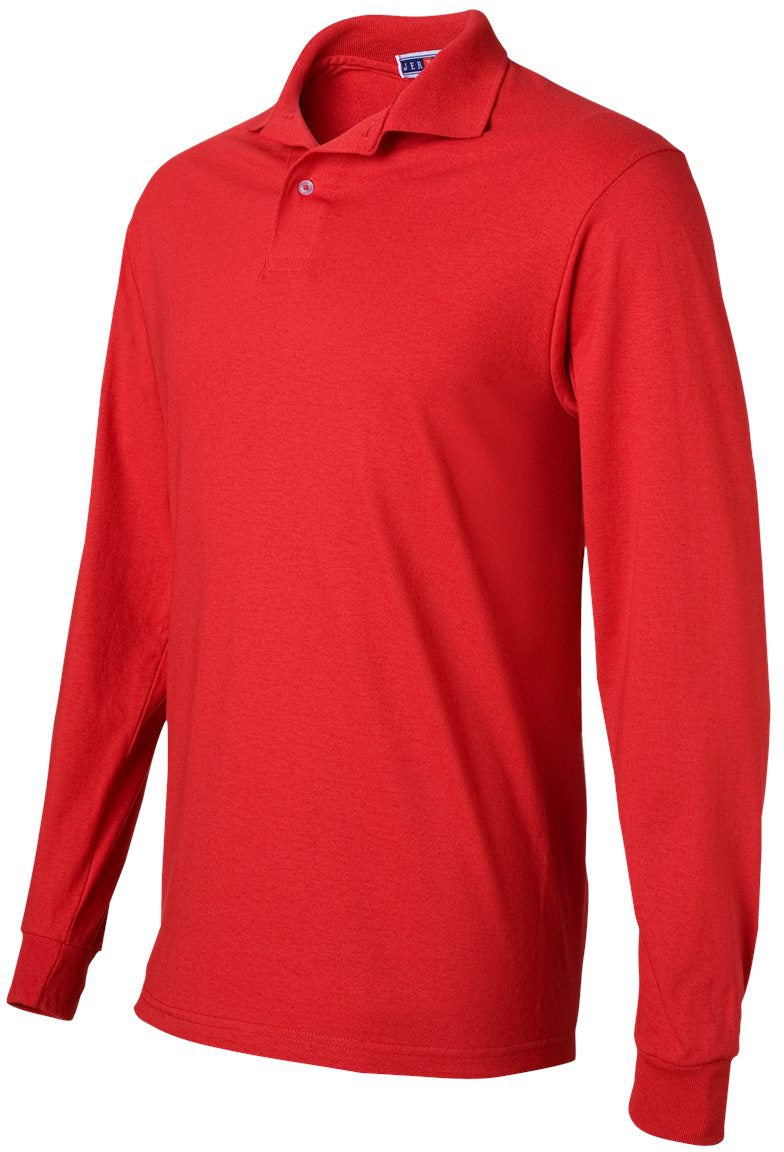 no-logo Jerzees SpotShield™ 50/50 Long Sleeve Polo-Sport Shirts-JERZEES-Thread Logic