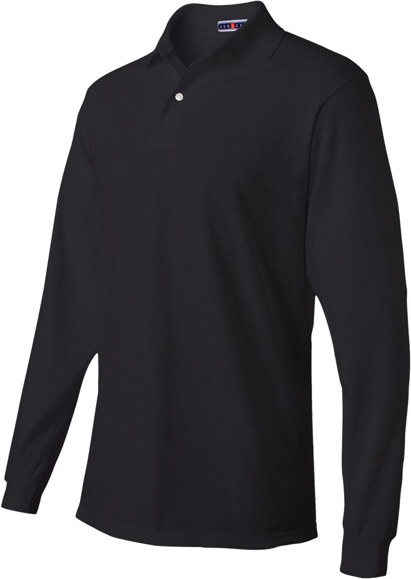 no-logo Jerzees SpotShield™ 50/50 Long Sleeve Polo-Sport Shirts-JERZEES-Thread Logic